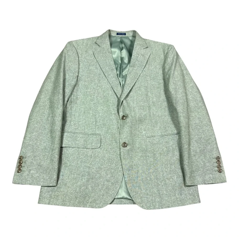 Stafford Signature Classic Fit Light Green Linen Blend Sport Coat Men's 38 Short